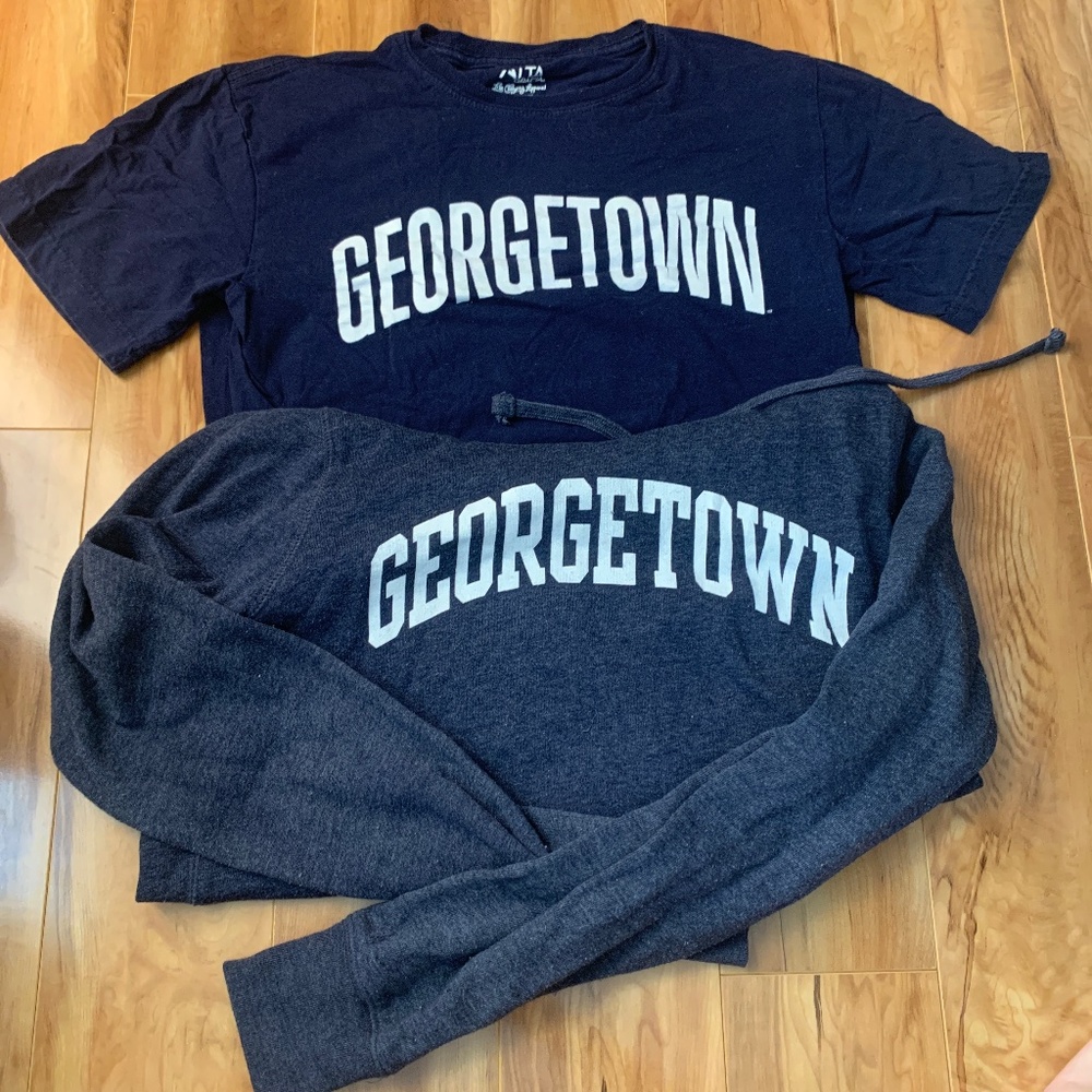 Georgetown tshirt and sweatshirt